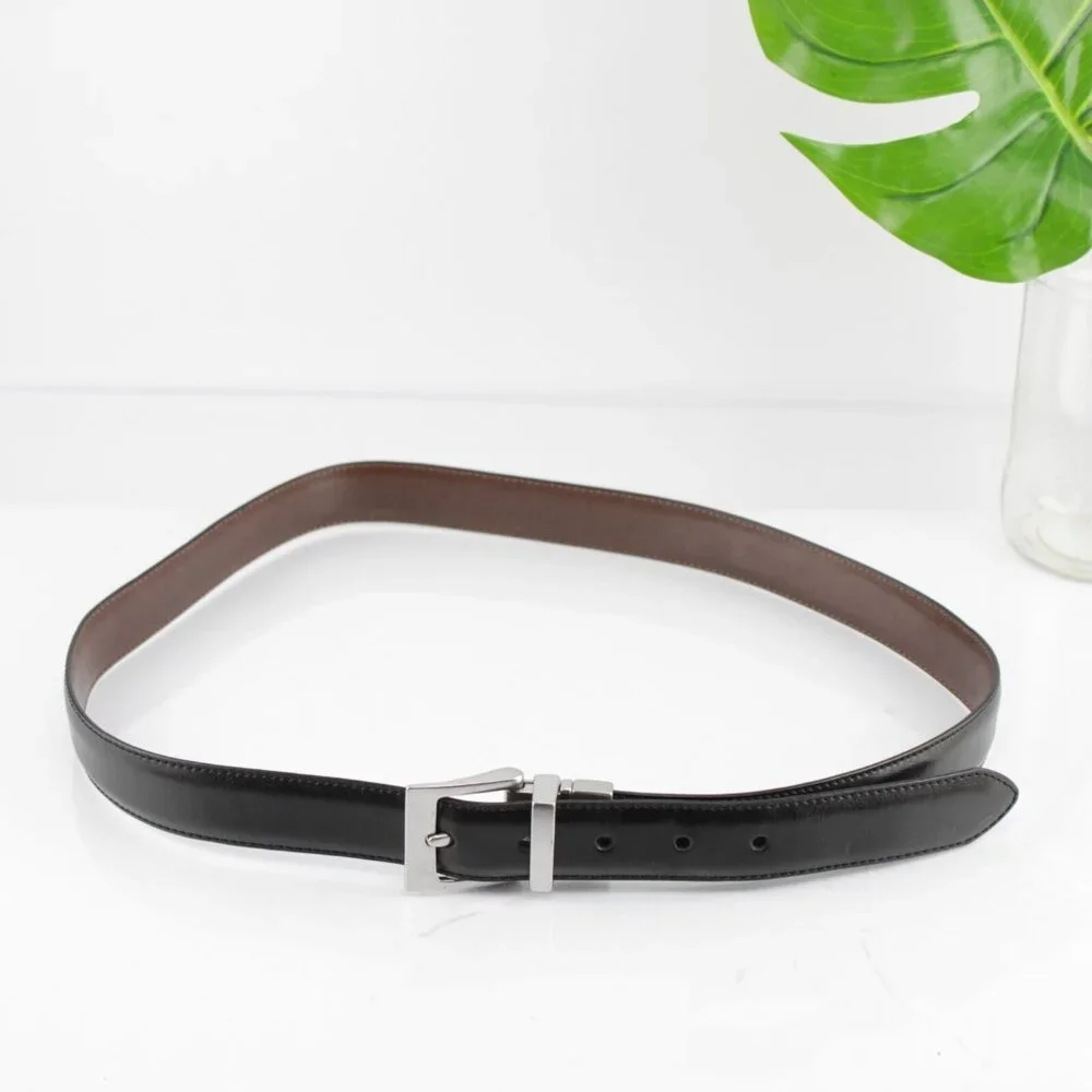 Chaps Mens Dress Belt Size 36 Reversible‎ Black Brown Business Casual 1 1/4 Inch
